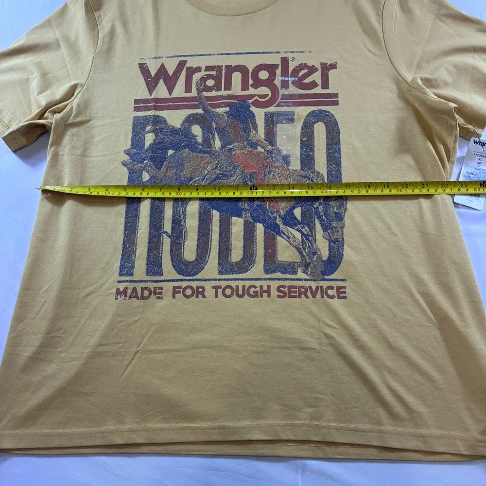 Wrangler Mens Rodeo Graphic T-Shirt Mustard Yellow XL NWT 112368514